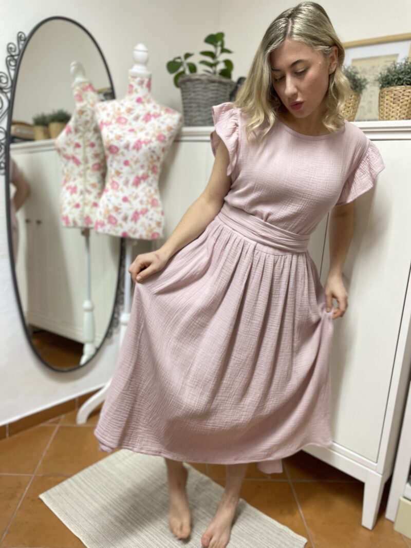 Vázací šaty z mušelínu NELLA