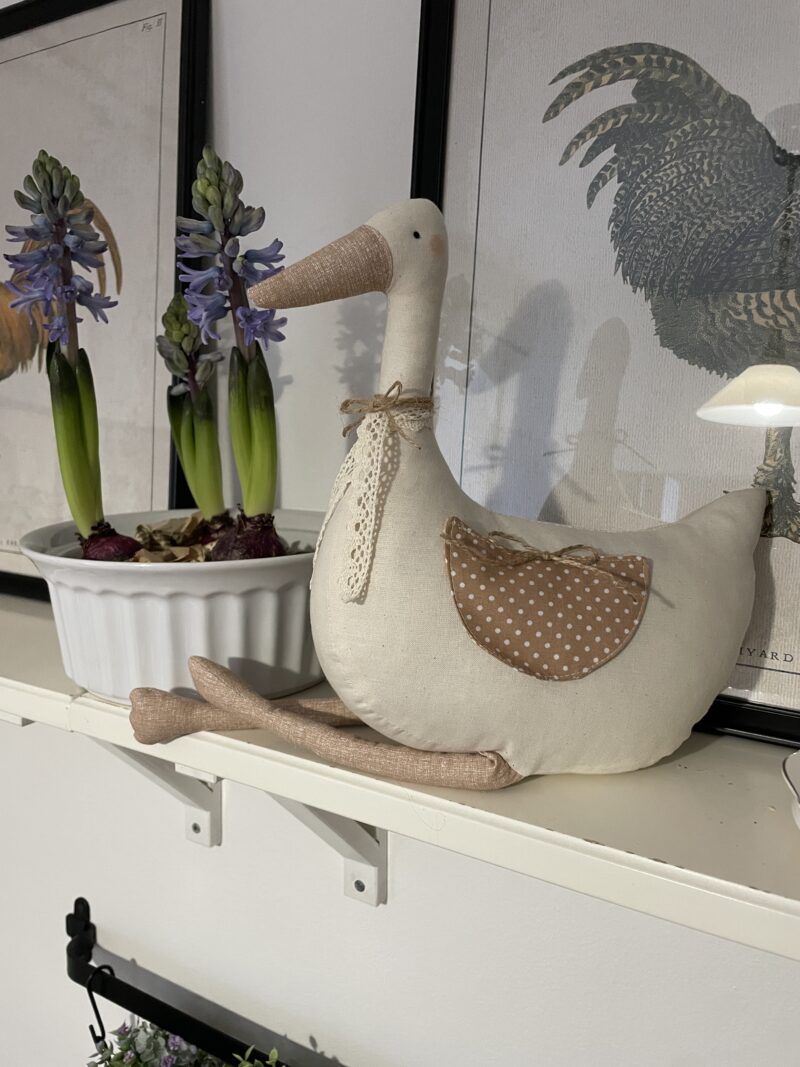 Textilní husa- bytová dekorace.